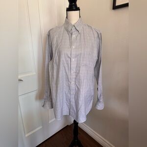 Nordstrom Men's Gray and White Plaid Shirt